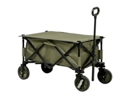 Carrinho Praia 4 Rodas Capa Alça 5 Bolsos 108x55x93cm Verde VELTRIX