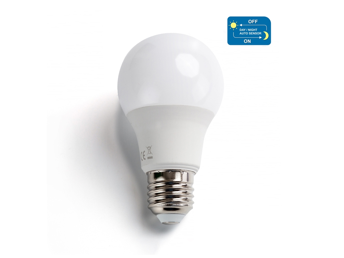 Lâmpada Led Sensível À Luz A60 E27 8w 3000k Branco Quente 730lm, Lâmpada Inteligente com Sensor Crepuscular para Corredor e Quarto BRILVIBERA