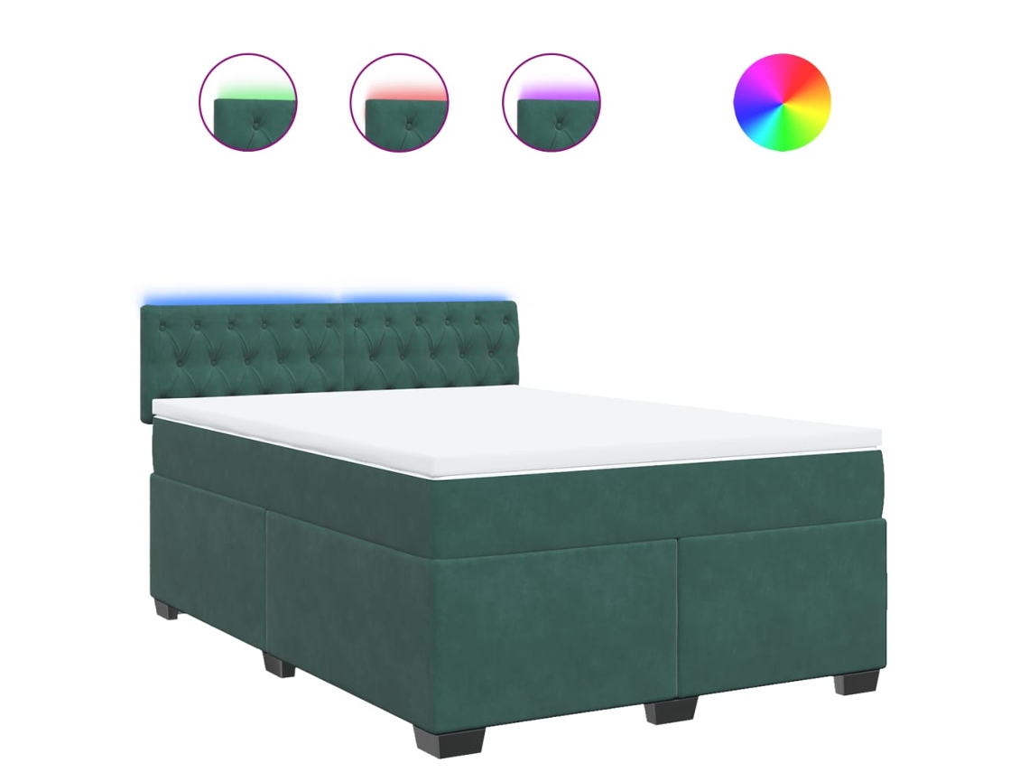 Box Spring Bed, Box Spring Beds Vidaxl Verde Veludo (160 X 200 Cm)