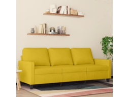 Vidaxl Sofá De 3 Lugares 180 Cm Veludo Amarelo
