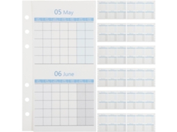 20 Folhas De Calendário Mensuel Vierges Dupla Face Em Papel Bleu, Planificador Para Escritório À Domicílio