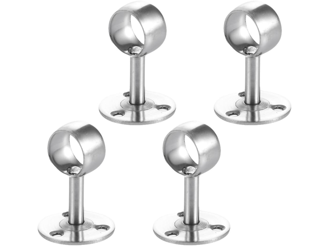 Suportes de parede Fenical para Varão Cortina Chuveiro, 19mm, Aço Inoxidável Resistente ao Ferro, Conjunto de 4 Peças