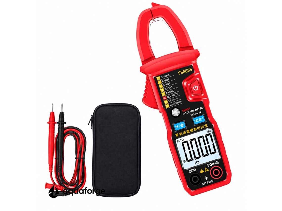 Alicate Amperimétrico Aquaforge Fs668s, 600a, Ncv
