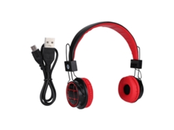 Fone De Ouvido Bluetooth Sem Fio Portátil B-13 Com Display De Áudio Fm E Música Vermelho