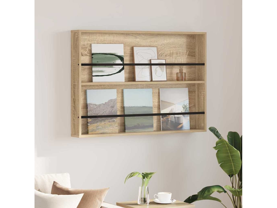Vidaxl Estante De Revistas Carvalho Sonoma 100 X 12 X 70 Cm