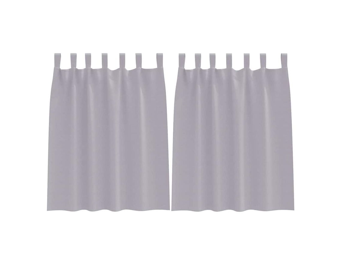 Conjunto 2 Cortinas Opacas Vidaxl Cinzento Poliéster (140 X 140 Cm)