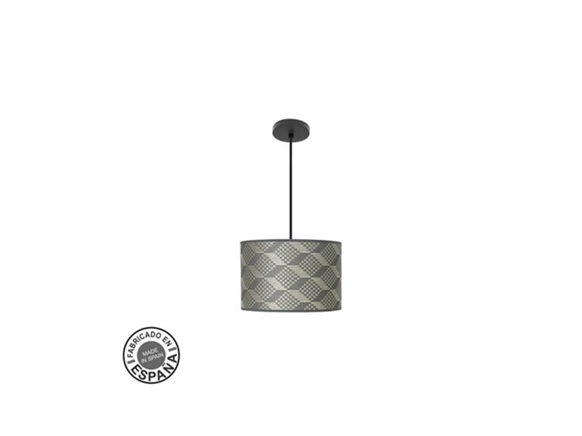 Pingente Moda 1xe27 Preto/tetris Cinza Regx30x30cm Fabrilamp