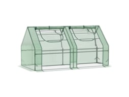 Estufa Pequena OUTSUNNY Aço, PE, PVC e Plástico (Verde - 180x90x90 cm)