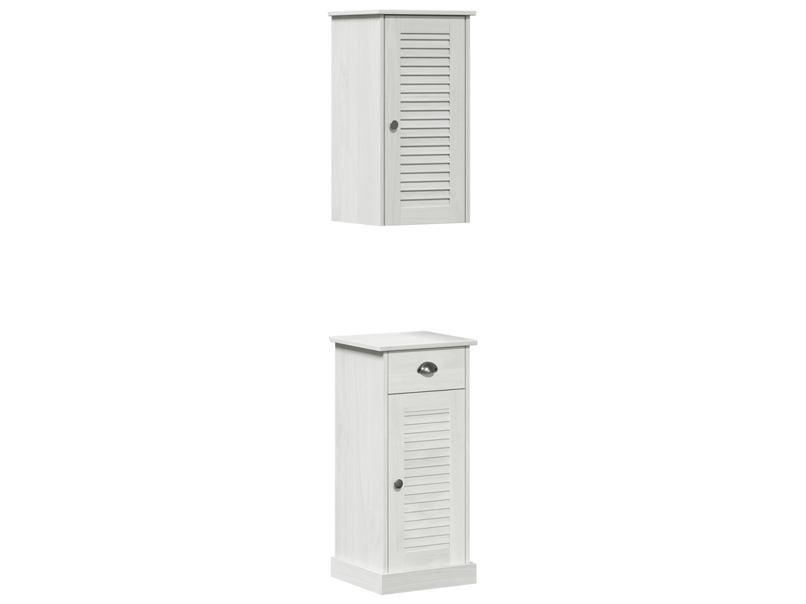 Conjunto 2 Armário De Banheiro Vidaxl Branco Madeira (37 X 34 X 80 Cm)