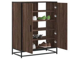 Vidaxl Sapateira 75x38x97,5 Cm Deriv. Madeira/metal Carvalho Castanho