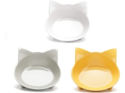Conjunto de 3 Tigelas Multifuncionais Antiderrapantes para Comida e Água de Gatos AQUAFORGE