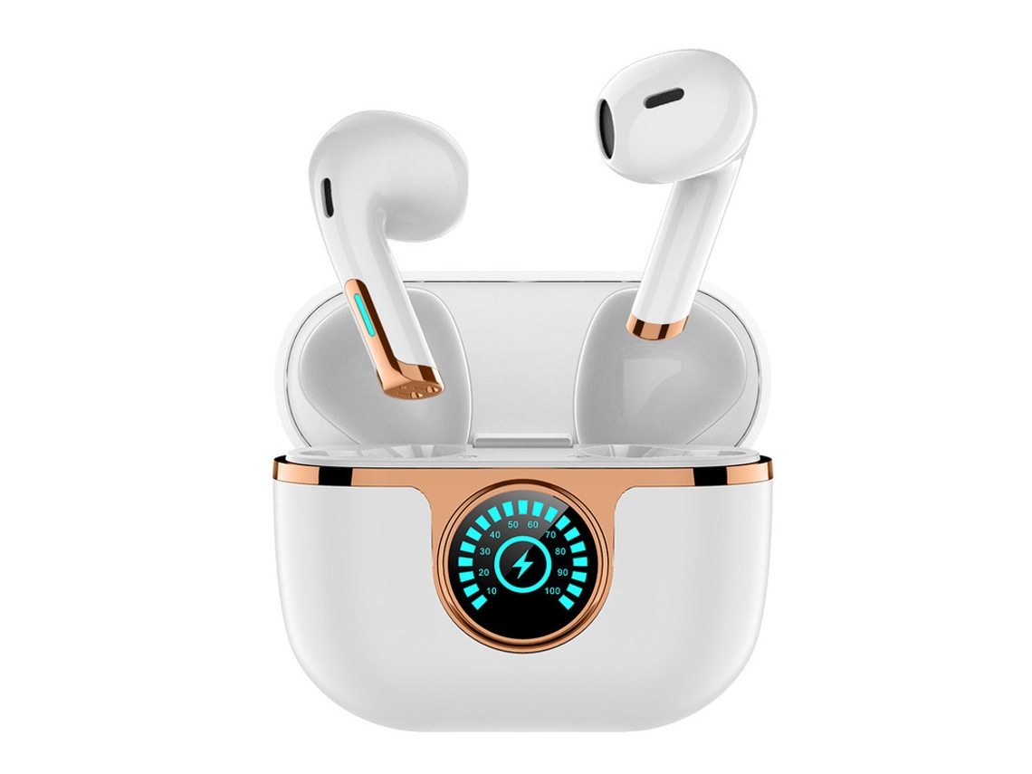 Fones De Ouvido Sem Fio Bluetooth, Fones De Ouvido 5.3, Fones De Ouvido Com Cancelamento De Ruído Enc, Branco