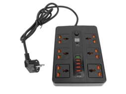 2026-regleta De Potencia 3000w 6 Tomacorrientes 5 Puertos Usb Pd20w Qc3.0 Con Temporizador Y Pantalla