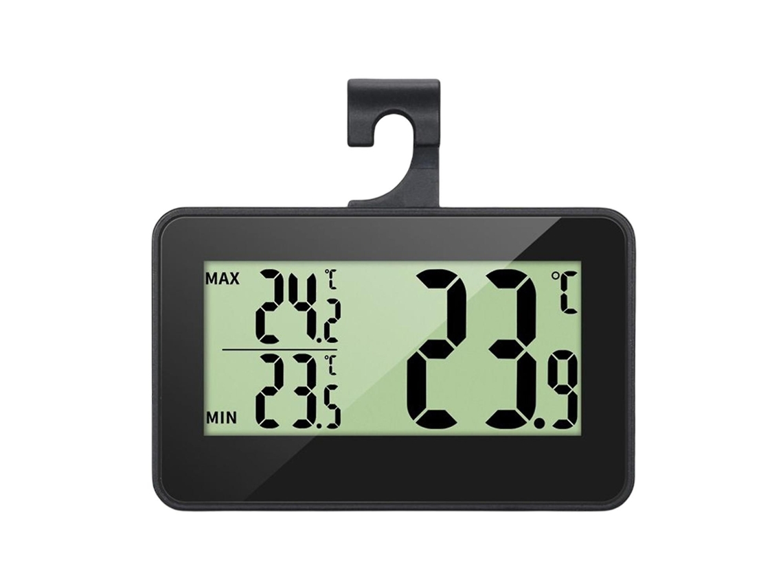 Termômetro De Geladeira Mini Com Display Lcd Grande, Digital, Com Gancho Para Ambiente Interno