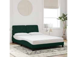 Vidaxl Estrutura De Cama Sem Colchão 120x200 Cm Veludo Verde-escuro