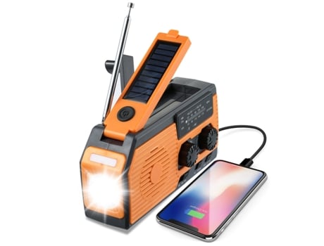 Rádio de emergência com manivela Hy 101 (5000 mAh), laranja