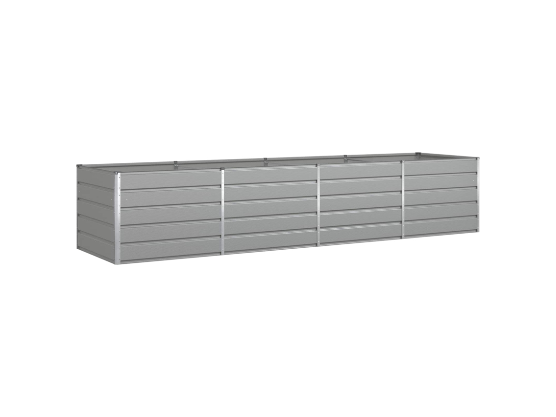 Conjunto 1 Vaso De Jardim Vidaxl Cinzento-claro Aço (385 X 100 X 75 Cm)