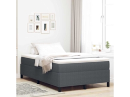Vidaxl Cama Box Cinzento-escuro 120 X 190 Cm Tecido De Veludo Cotele