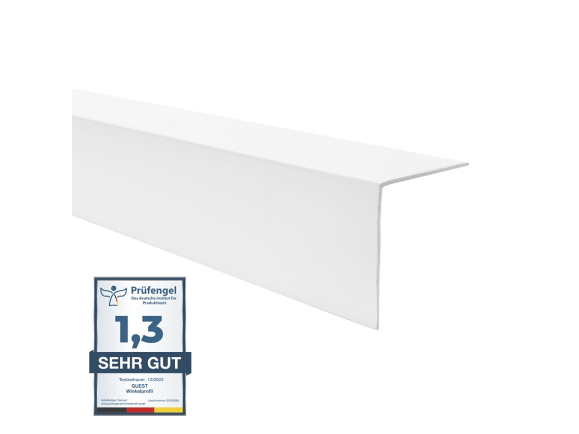 Quest Perfil Angular Pvc 60x60 Mm Rígido 150 Cm, Branco