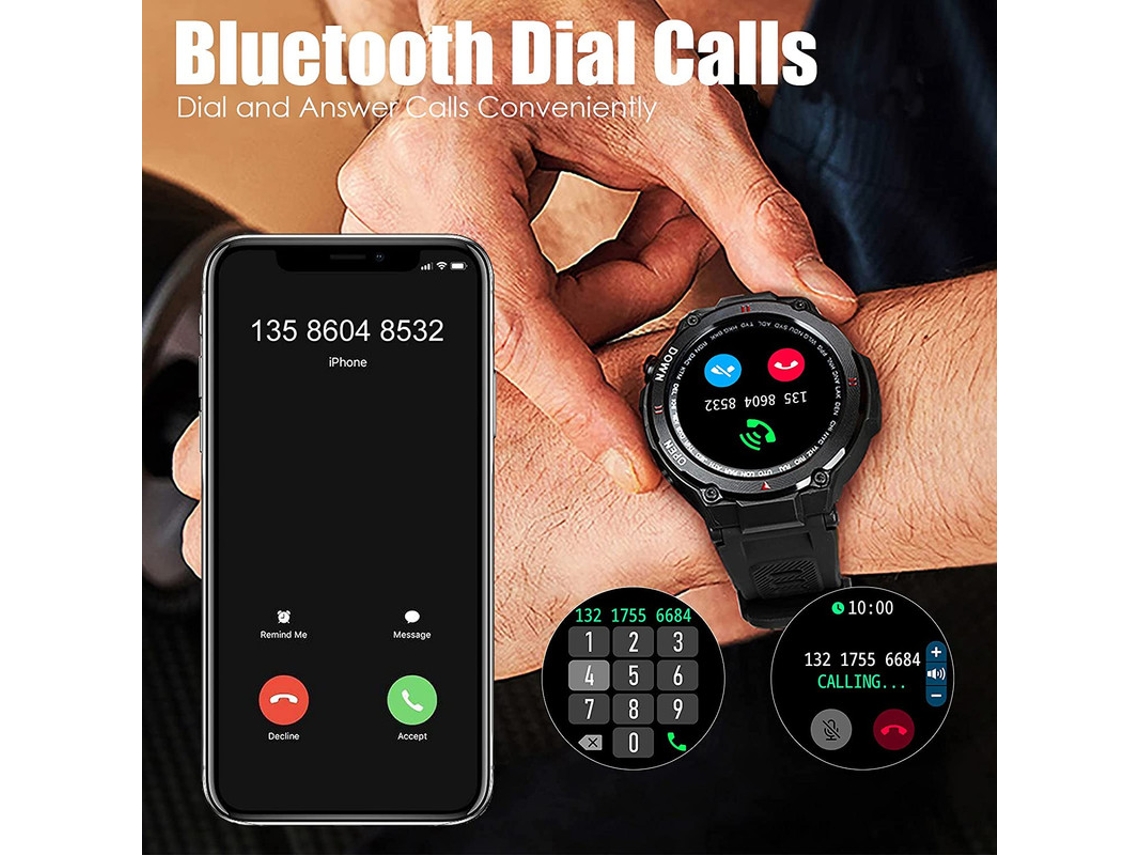 Military Smart Watch For Men 1.3 Inch Smart Watch Daily Talk Fitness