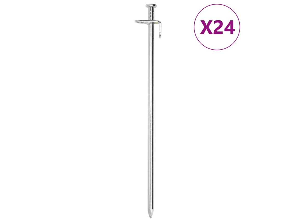 Vidaxl Estacas Para Tenda 24 Pcs 30 Cm 8 Mm Aço Galvanizado