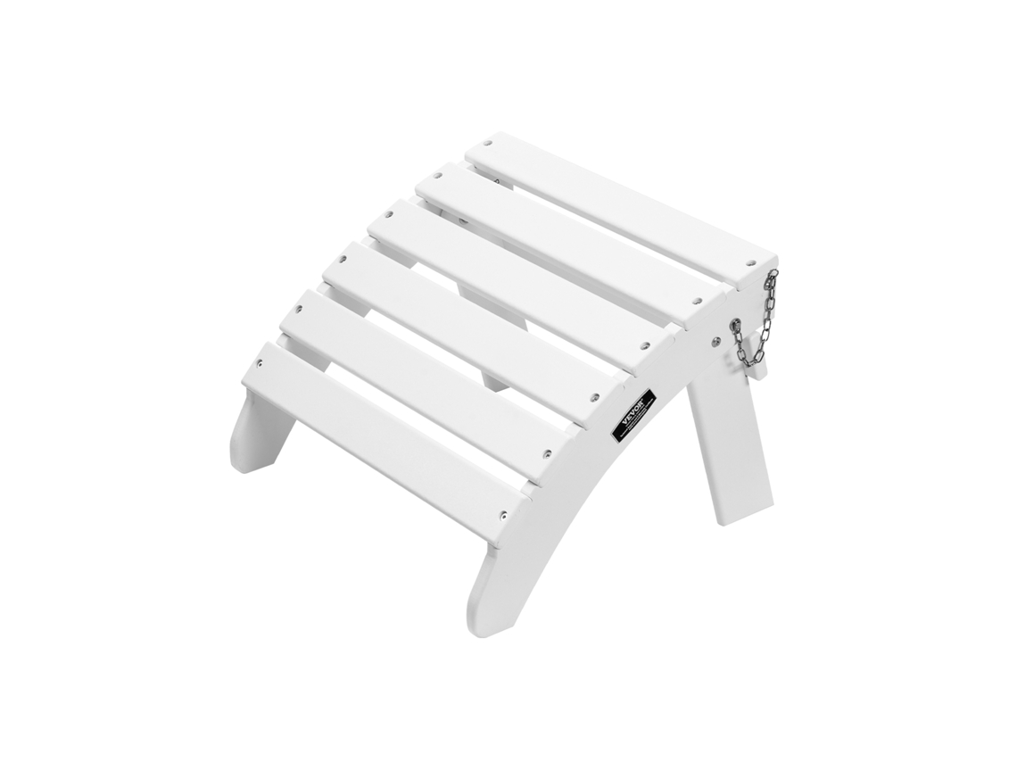 Pufe dobrável Adirondack de plástico HDPE Vevor, 450 x 500 x 350 mm, branco