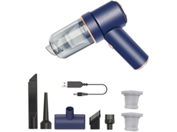 Lurelia Aspirador Portátil Sem Fios Para Carro, 2 Em 1, 6000 Pa, Usb, Sopro, Luz Led, Azul