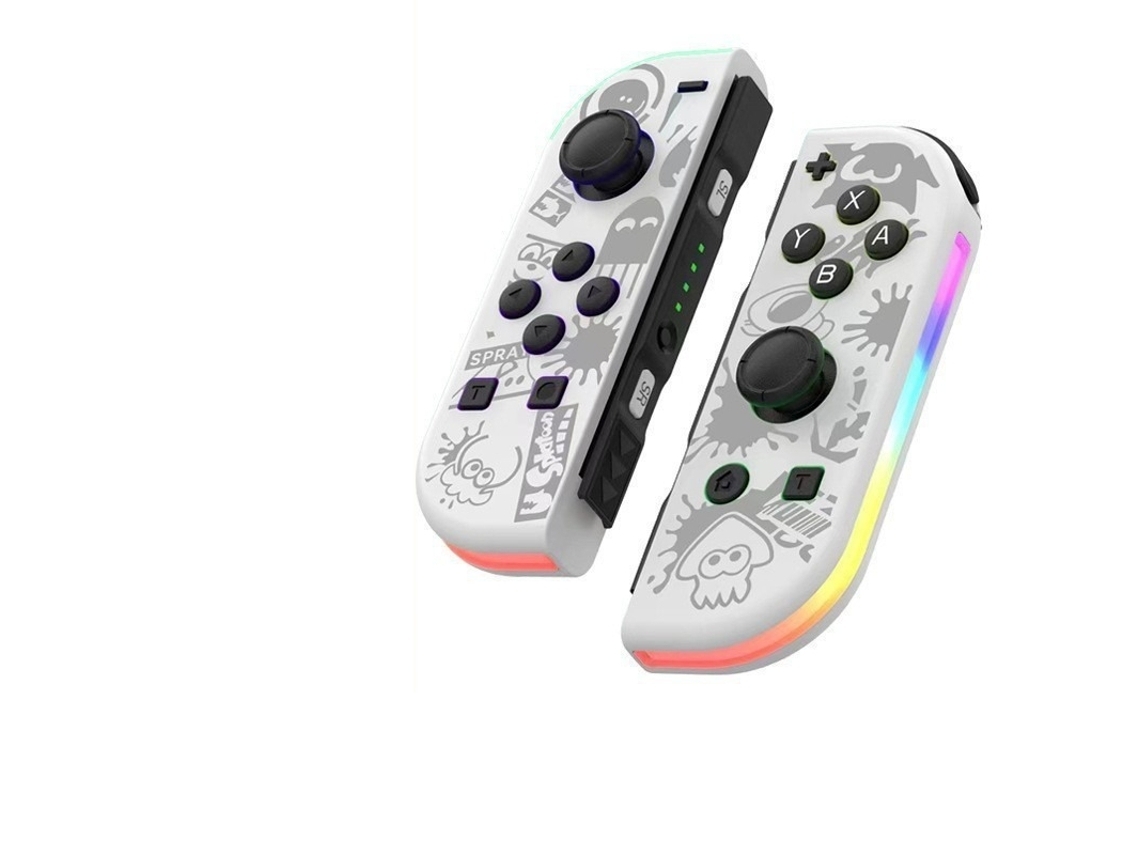 Controlador Sem Fio Compatível Com Switch, Rgb Branco, Bluetooth, Vibração, Sem Marca, Não Original Duas Alças