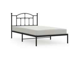 Estrutura de Cama com Cabeceira Metal Preto MAISON EXCLUSIVE 107x203 cm