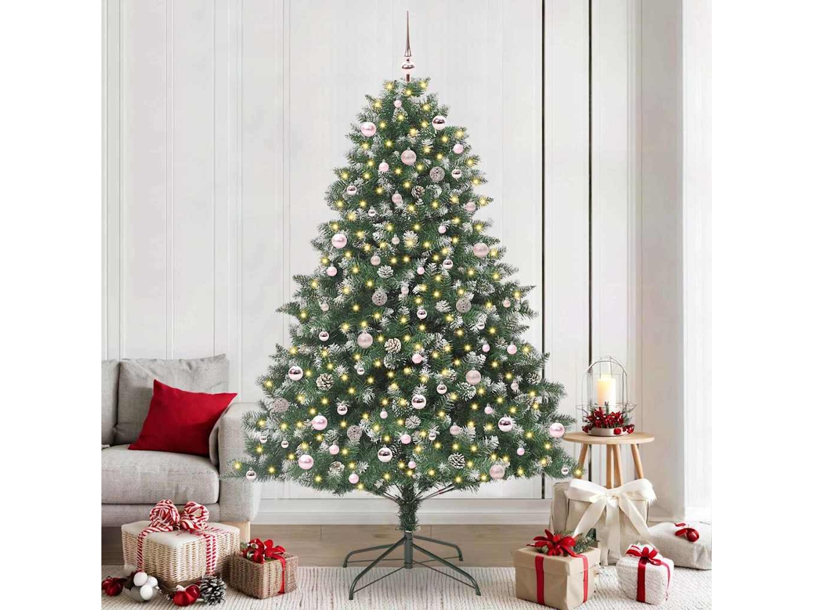 Vidaxl Árvore De Natal Artificial Verde 240 Cm Pvc, Plástico E Aço