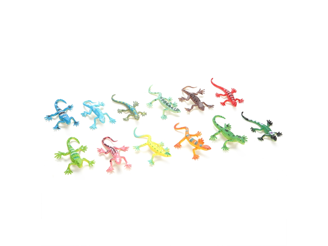 Primerox 12pcs/set Brinquedo Modelo de Lagarto de Plástico Macio Didático para Crianças Presente