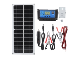 Kit de Carregamento Solar EOOCOO com saída USB dupla, display LCD e carregador de carro