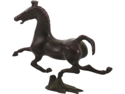 Estátua Cavalo Metal Patinado Estatueta Zodíaco Chinês 2026 Decorativo Escritório Escultura Simbólica Chinesa GOKOCO
