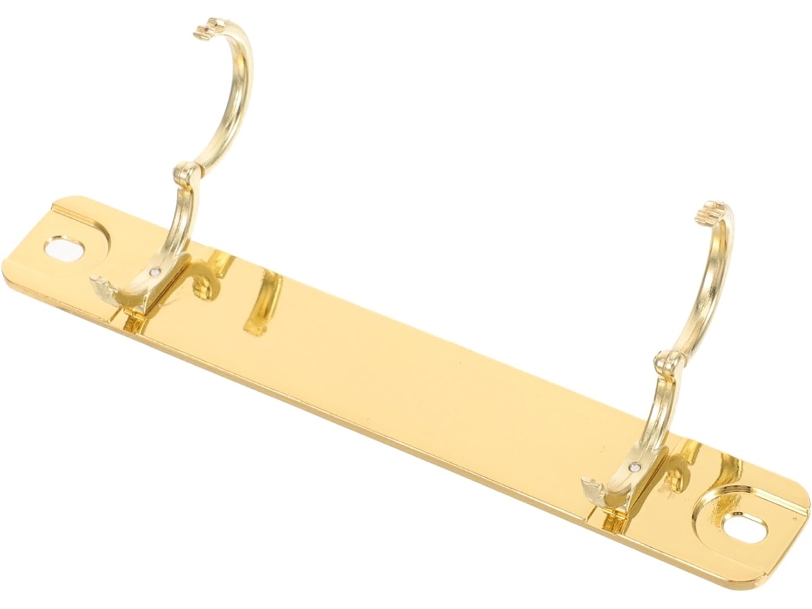 Mecanismo De Fichário 2 Argolas Mobestech, Tipo Parafuso Dourado, Com Design Furos Em Metal, Acessório Prático