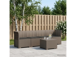 Vidaxl Sofá De Jardim 4 Lugares Com Almofadas Look Rattan Pp