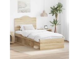Vidaxl Estrutura da Cama com Cabeceira Carvalho Sonoma 75 X 190 Cm