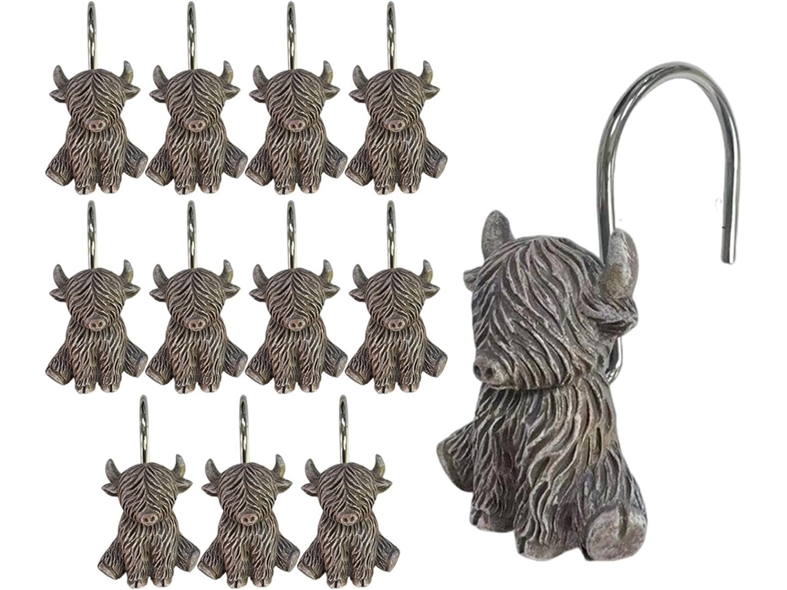 Conjunto De 12 Ganchos Decorativos Para Cortina Chuveiro.