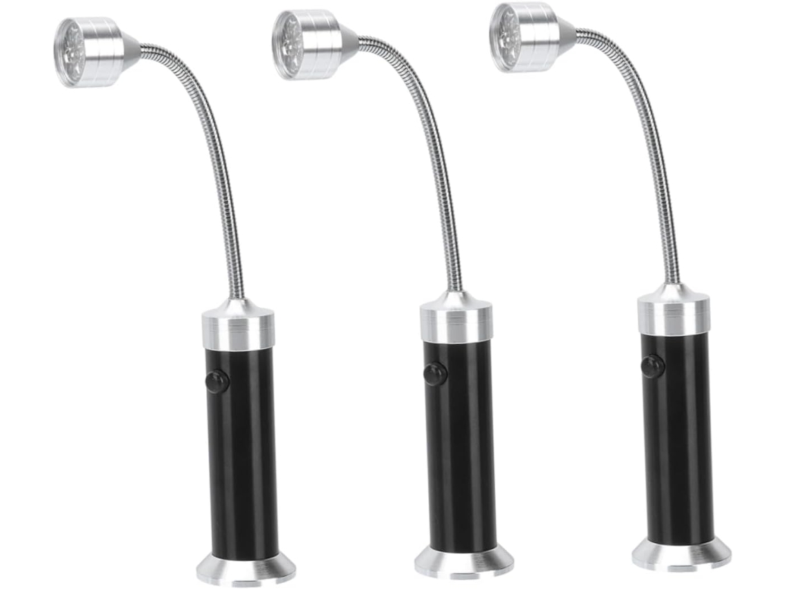 Conjunto De 3 Peças De Luzes Led Para Churrasco Ao Ar Livre Com Tubo Flexível E Base.