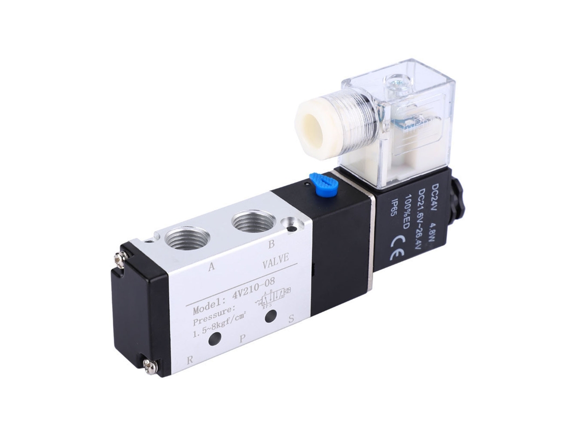 Válvula Solenóide Laxiscreed 4v210-08 2v/5w Para Controlo Pneumático De Duas Posições E Cinco Vias