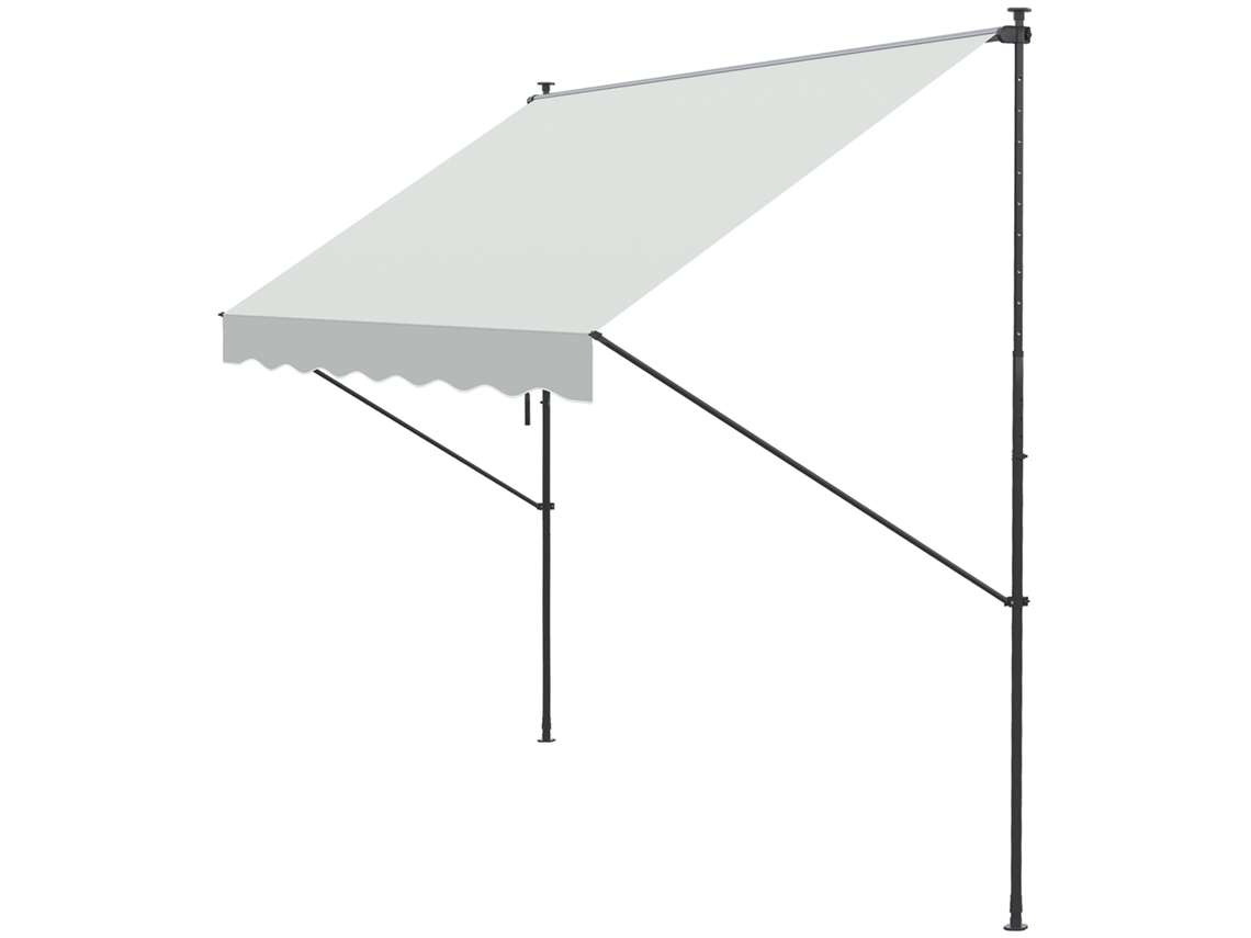 Toldo manual retrátil 300x170x200 cm com manivela, proteção solar UV40+ ORBITRA COMMERCE