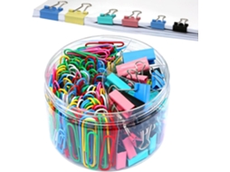 Conjunto de prendedores de papel metálicos coloridos com 6 compartimentos para macarrão, ideais para casa, mesa e escritório.