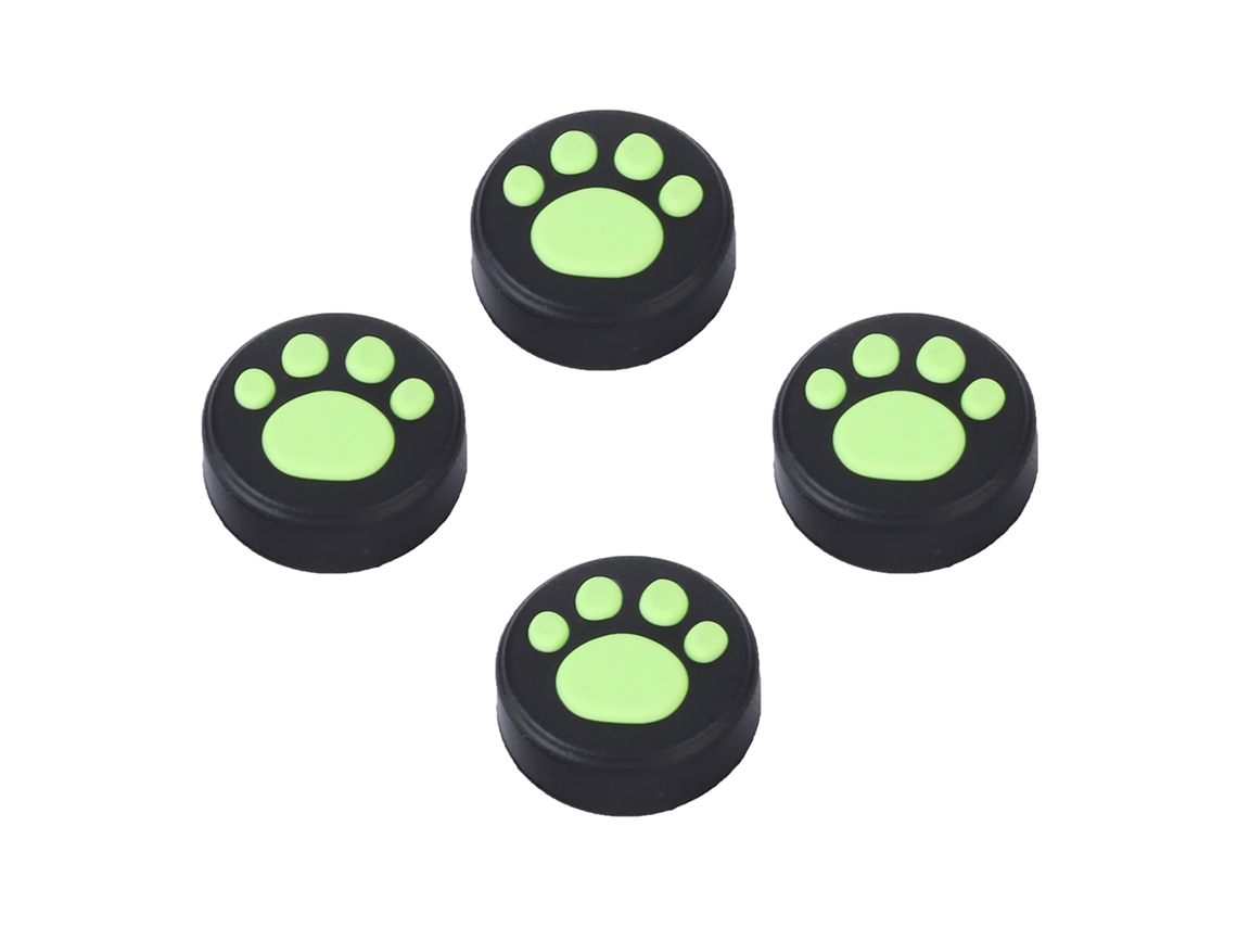 Aetheria 4 Pcs Capa Silicone Joystick Thumb Grips Rocker para Ps3 Ps4 Switch Pro Verde