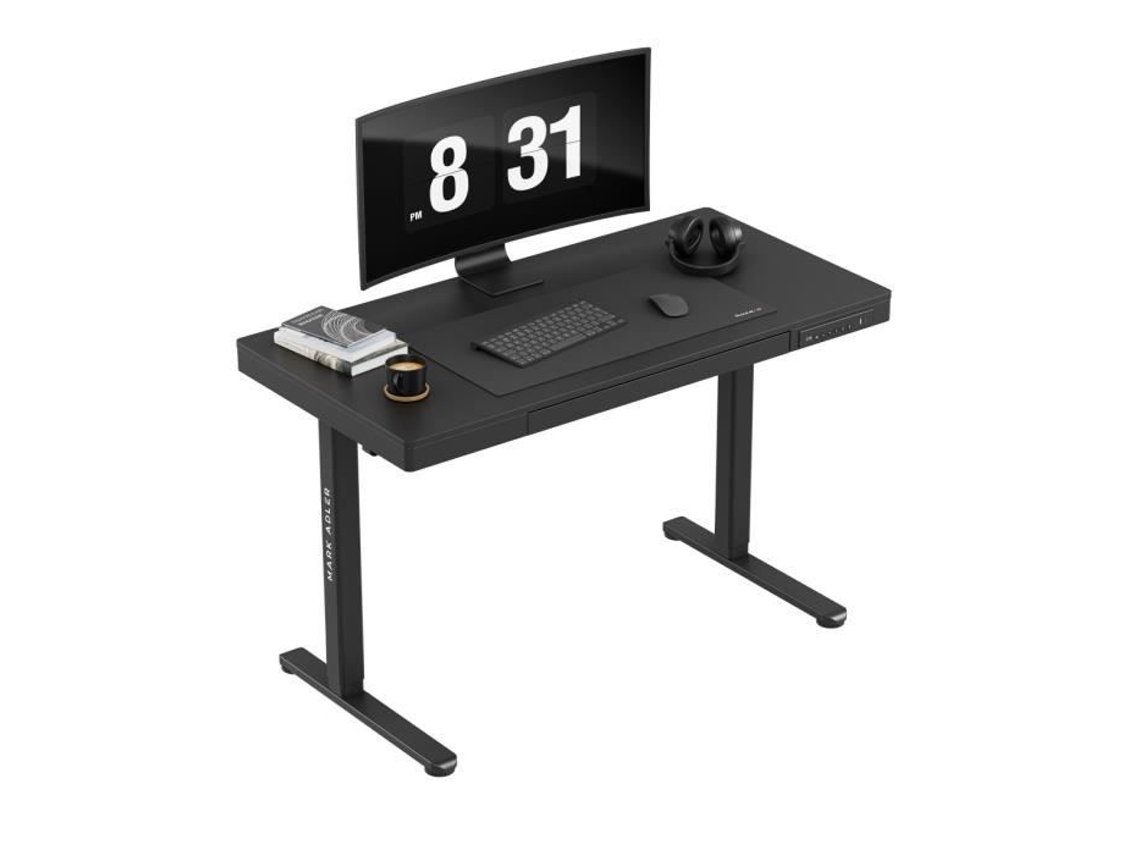 Escrivaninha Ajustável MARK ADLER LEADER 8.2 Preta, Mesa Elétrica, Ergonômica, PC Gaming, 3 Alturas de Memória, 2xUSB, 2xGanchos