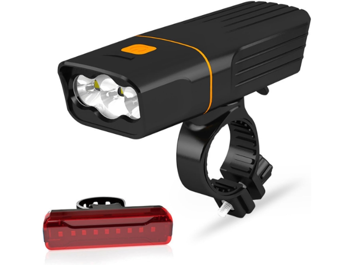 Conjunto De Luzes Bicicleta Com Farol Dianteiro E Traseiro