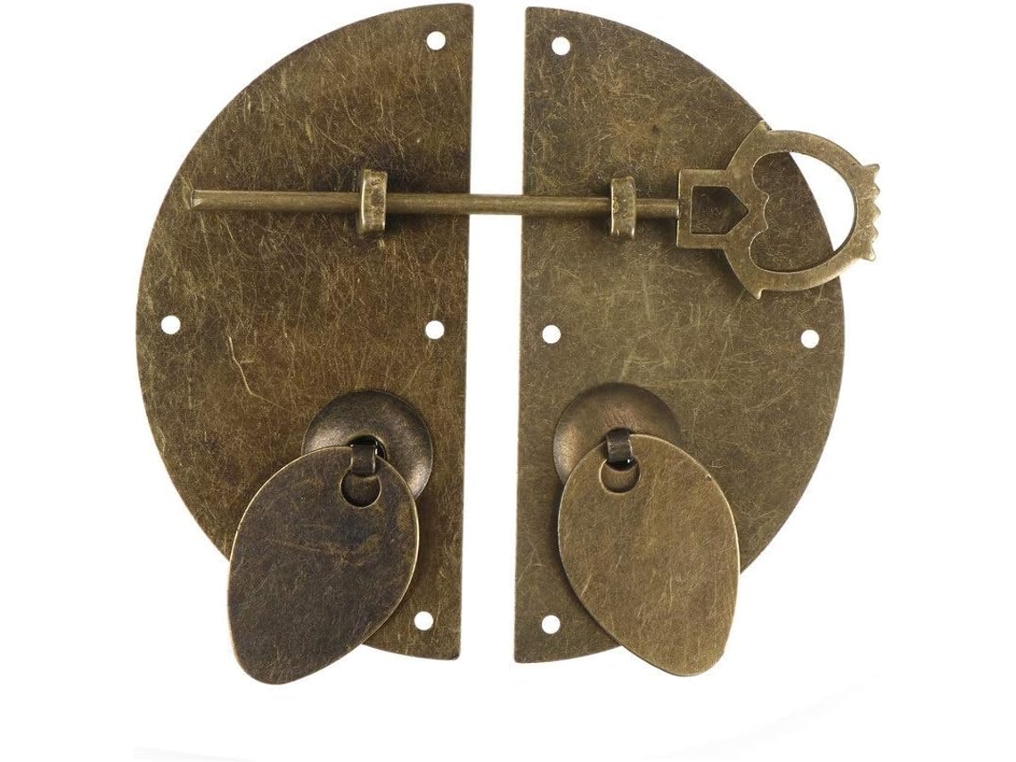 Dobradiças Antigas Decorativas Em Bronze, De Madeira Para Caixas,