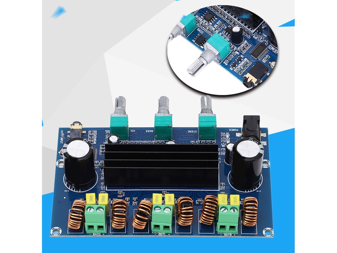 Laxiscreed Amplificador Digital 2.1 Canais Com Bluetooth 5.0 De Alta Potência