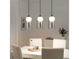 1º Luminária Pendente Vintage Para Mesa De Jantar Cinza Fumê G9, Altura Oval Ajustável Nettlife