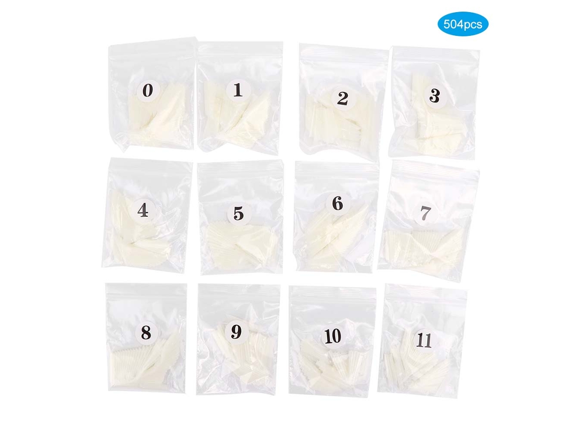 504pcs Pontes De Unhas Falsas De Prática Profissional Ferramenta De Manicure Diy Natural Para Amantes Da Beleza