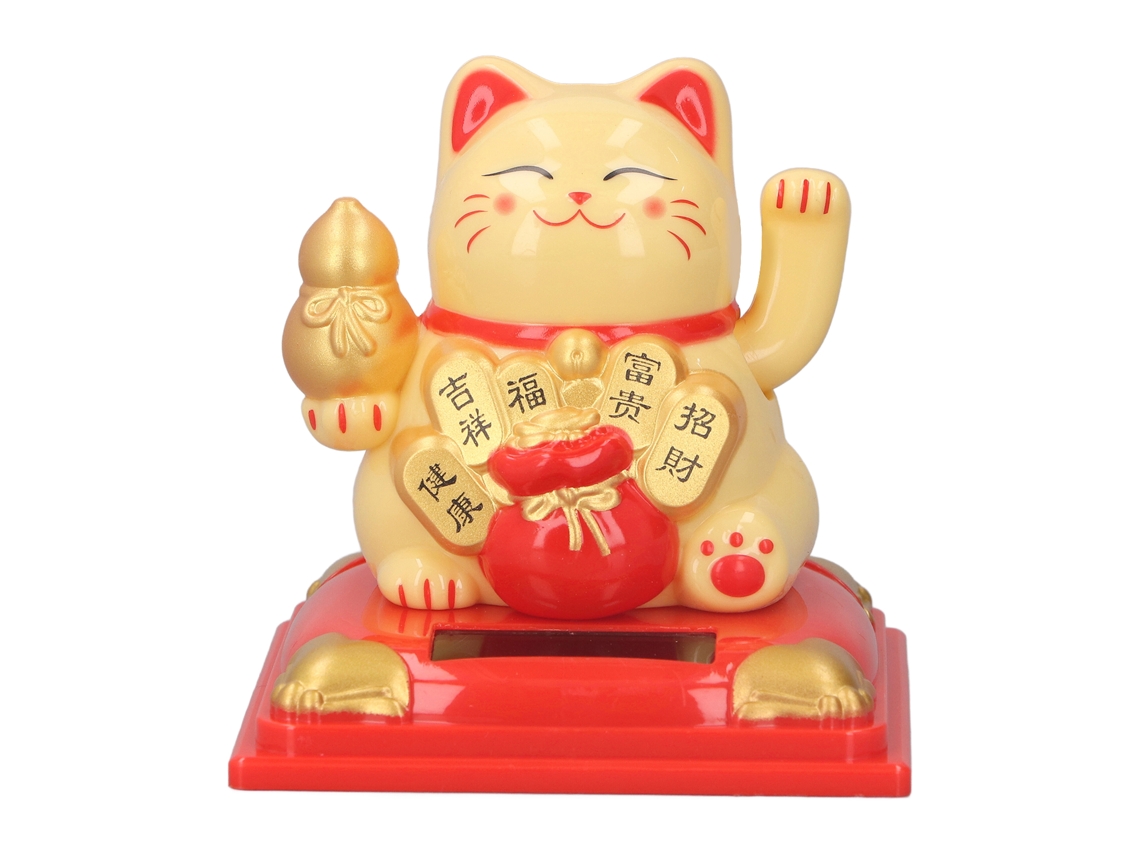 Laxiscreed Gato Da Sorte Solar Amarelo Para Decoração E Boas Energias