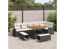 Vidaxl Conjunto De Sofá De Jardim 9 Unid. 8-número De Lugares